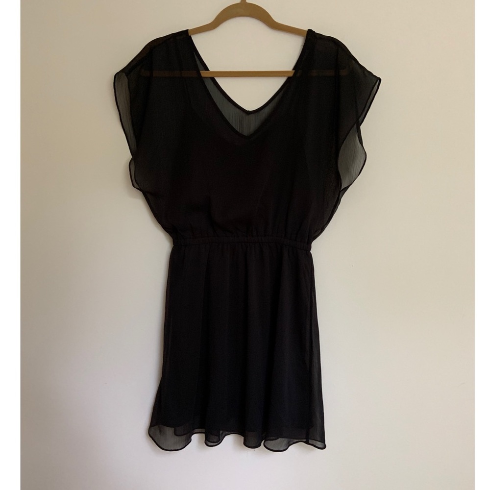 Express | Black Chiffon Overlay Dress